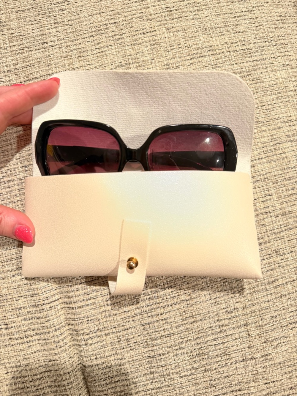 Oscar de la Renta Oversized Black Sunglasses NWT UV Protection Chic